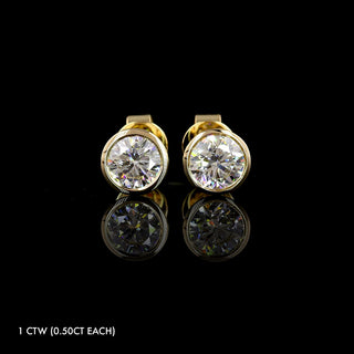 Petite Lab Grown Diamond Round Bezel Studs