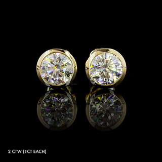 Classic Lab Grown Diamond Round Bezel Studs