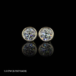 Petite Lab Grown Diamond Round Martini Bezel Studs