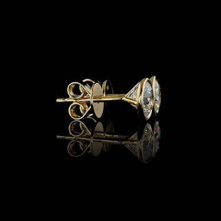 Petite Lab Grown Diamond Round Martini Bezel Studs