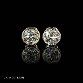 Classic Lab Grown Diamond Round Martini Bezel Studs