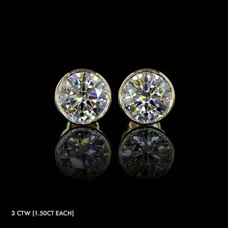 Classic Lab Grown Diamond Round Martini Bezel Studs