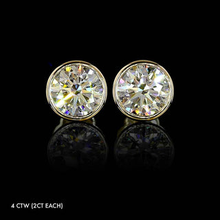 Classic Lab Grown Diamond Round Martini Bezel Studs