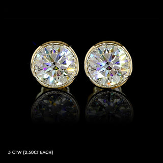 Luxe Lab Grown Diamond Round Martini Bezel Studs