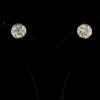 Luxe Lab Grown Diamond Round Martini Bezel Studs