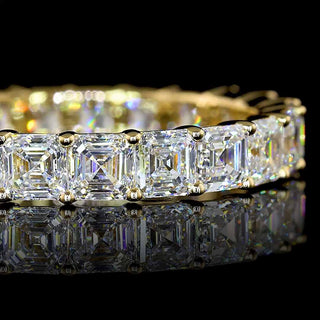 3 CTW Asscher Lab Grown Diamond Eternity Band