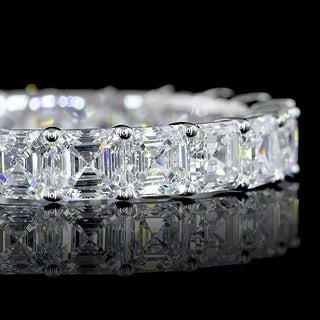 3 CTW Asscher Lab Grown Diamond Eternity Band