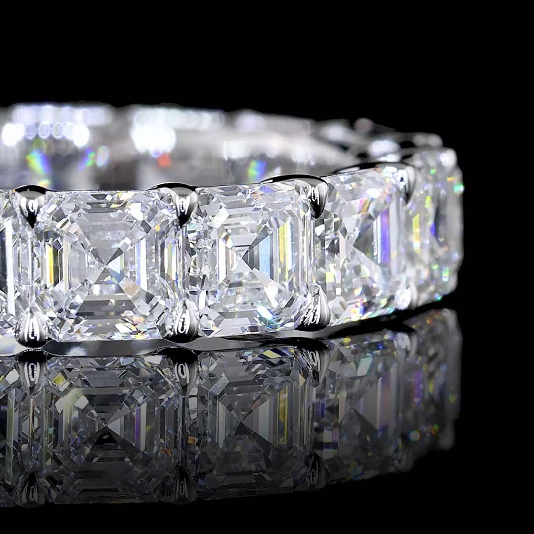 5 CTW Asscher Lab Grown Diamond Eternity Band