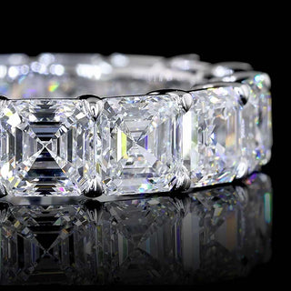 7 CTW Asscher Lab Grown Diamond Eternity Band