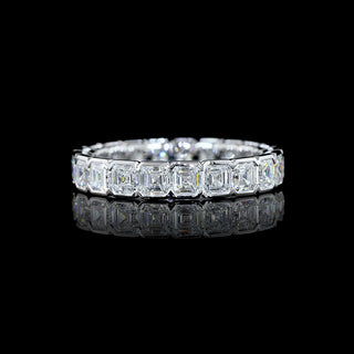 3 CTW Asscher Half Bezel Lab Grown Diamond Eternity Band