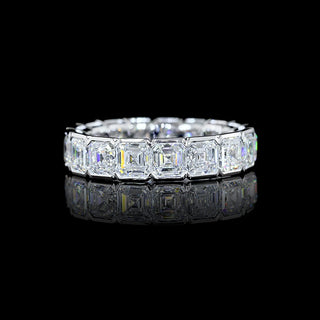 5 CTW Asscher Half Bezel Lab Grown Diamond Eternity Band