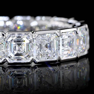 5 CTW Asscher Half Bezel Lab Grown Diamond Eternity Band