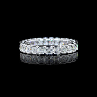 2 CTW Asscher Half Bezel Lab Grown Diamond Eternity Band