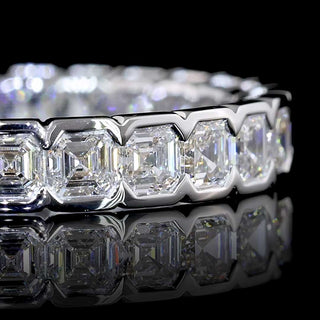 2 CTW Asscher Half Bezel Lab Grown Diamond Eternity Band