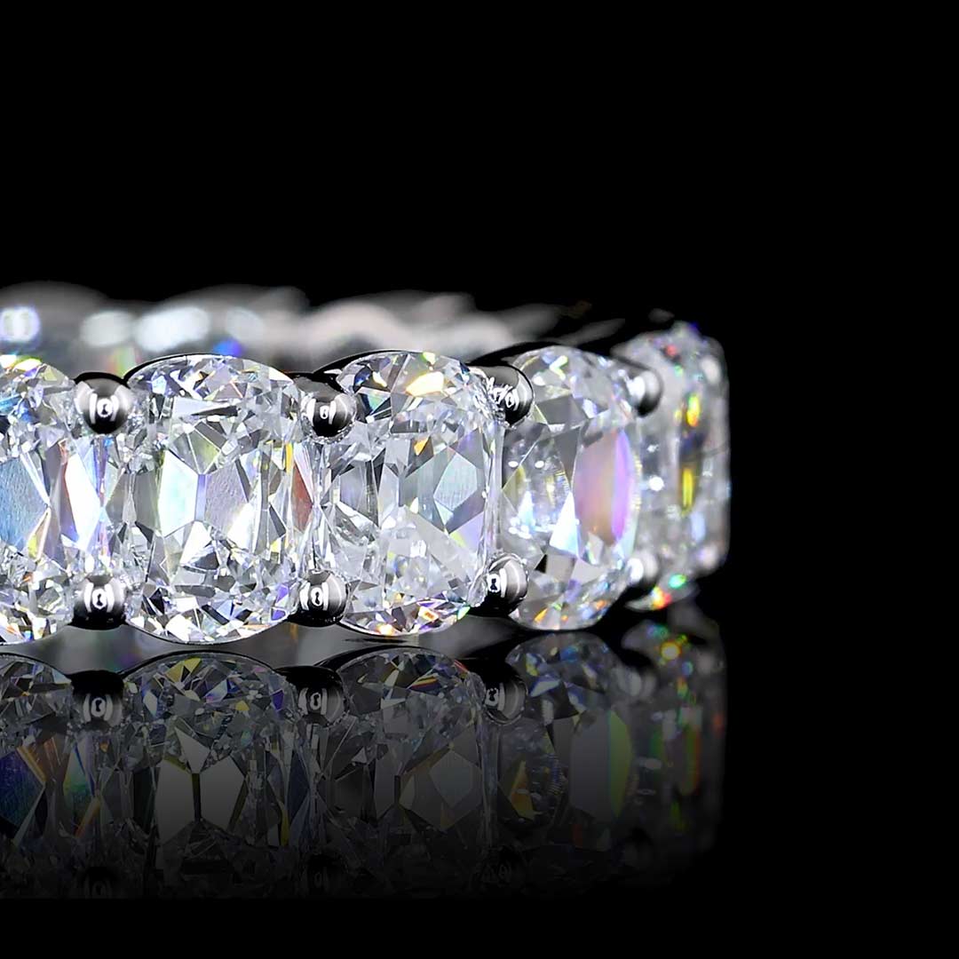 3 CTW Antique Cushion Lab Grown Diamond Eternity Band