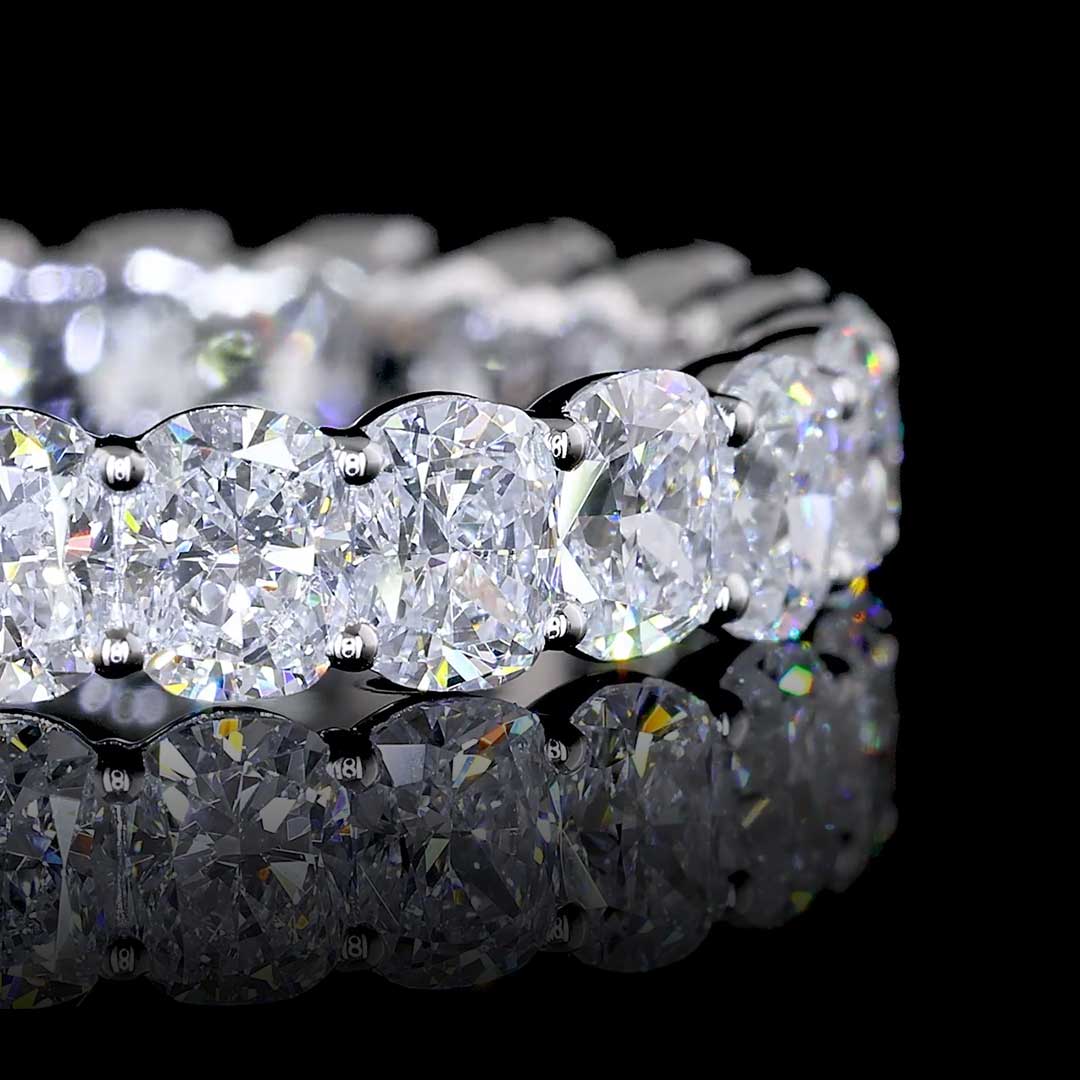 3 CTW Cushion Lab Grown Diamond Eternity Band