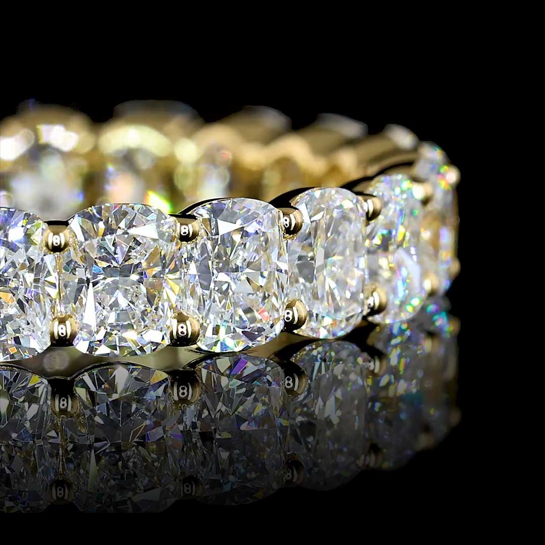 3 CTW Cushion Lab Grown Diamond Eternity Band