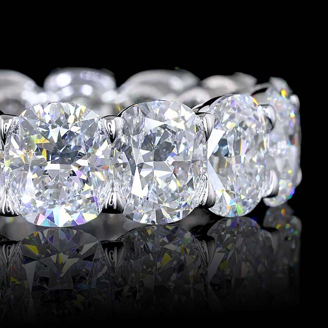 10 CTW Cushion Lab Grown Diamond Eternity Band