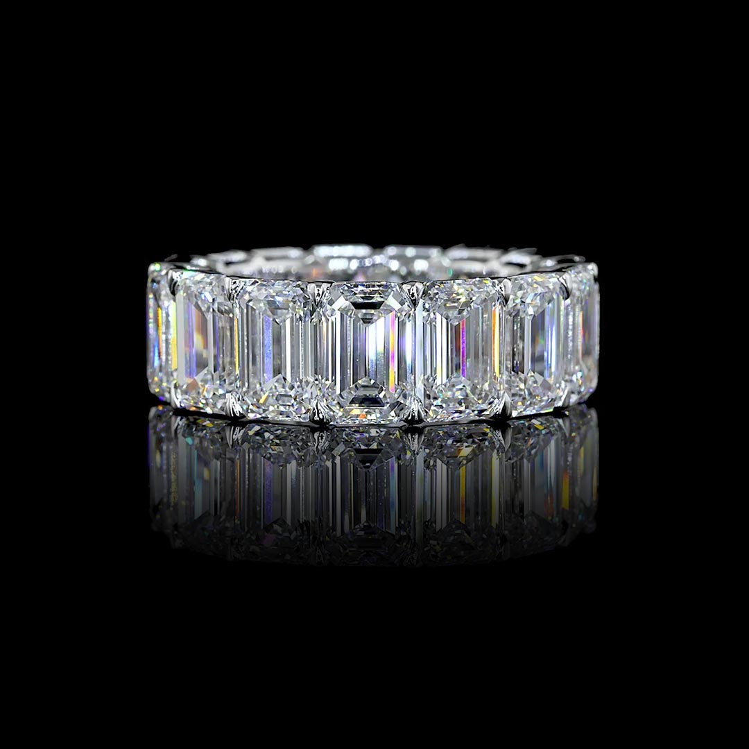 15 CTW Emerald Lab Grown Diamond Eternity Band