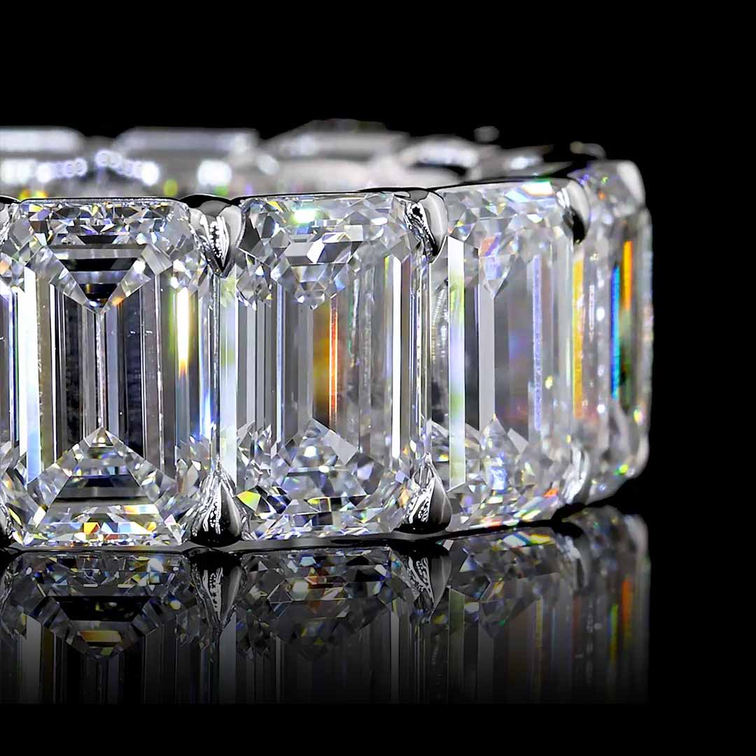 15 CTW Emerald Lab Grown Diamond Eternity Band