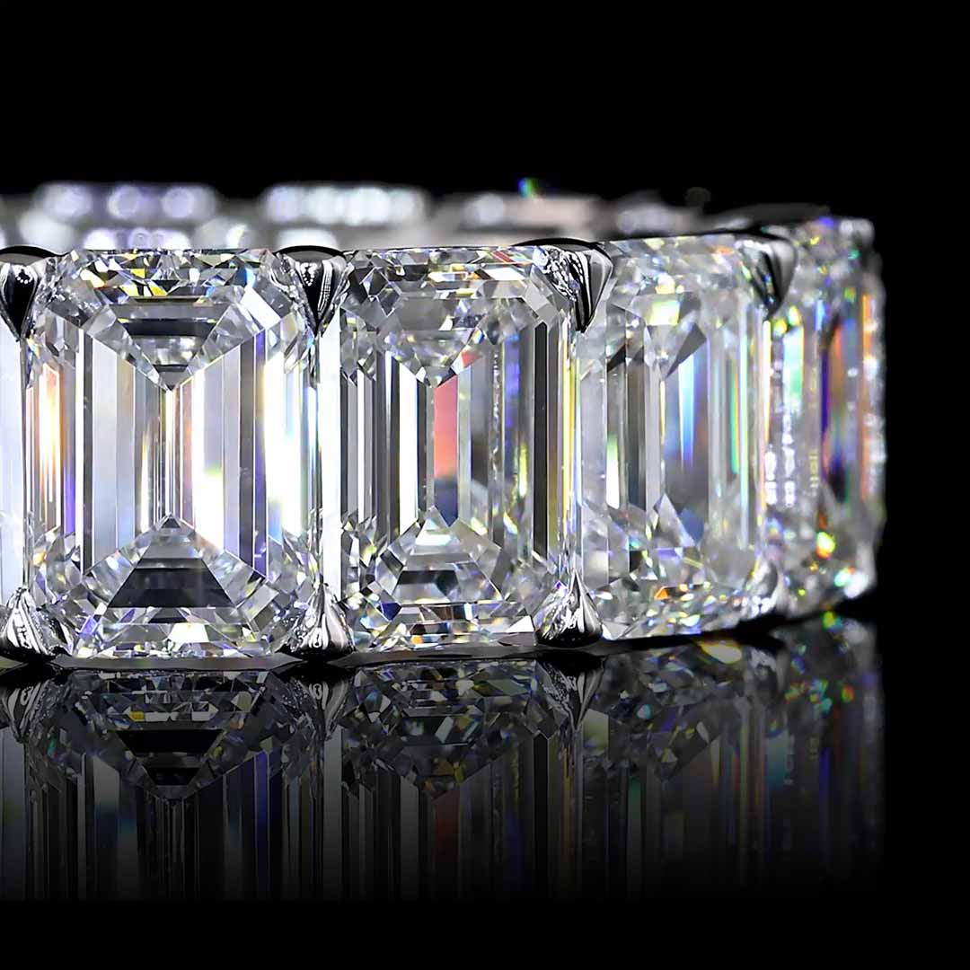 12 CTW Emerald Lab Grown Diamond Eternity Band