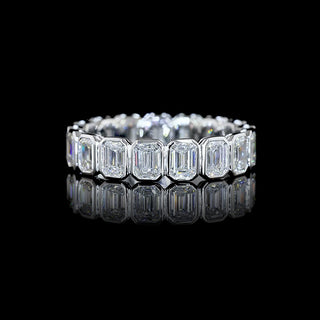 3 CTW Emerald Bezel Lab Grown Diamond Eternity Band