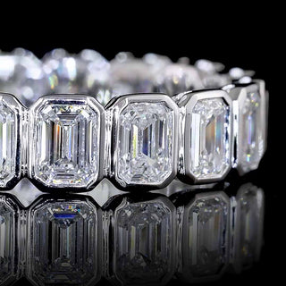 3 CTW Emerald Bezel Lab Grown Diamond Eternity Band