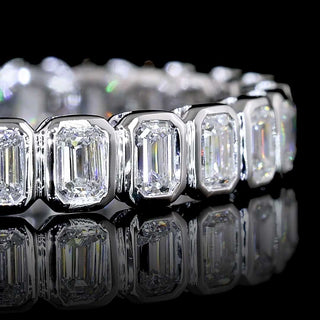 1 CTW Emerald Bezel Lab Grown Diamond Eternity Band