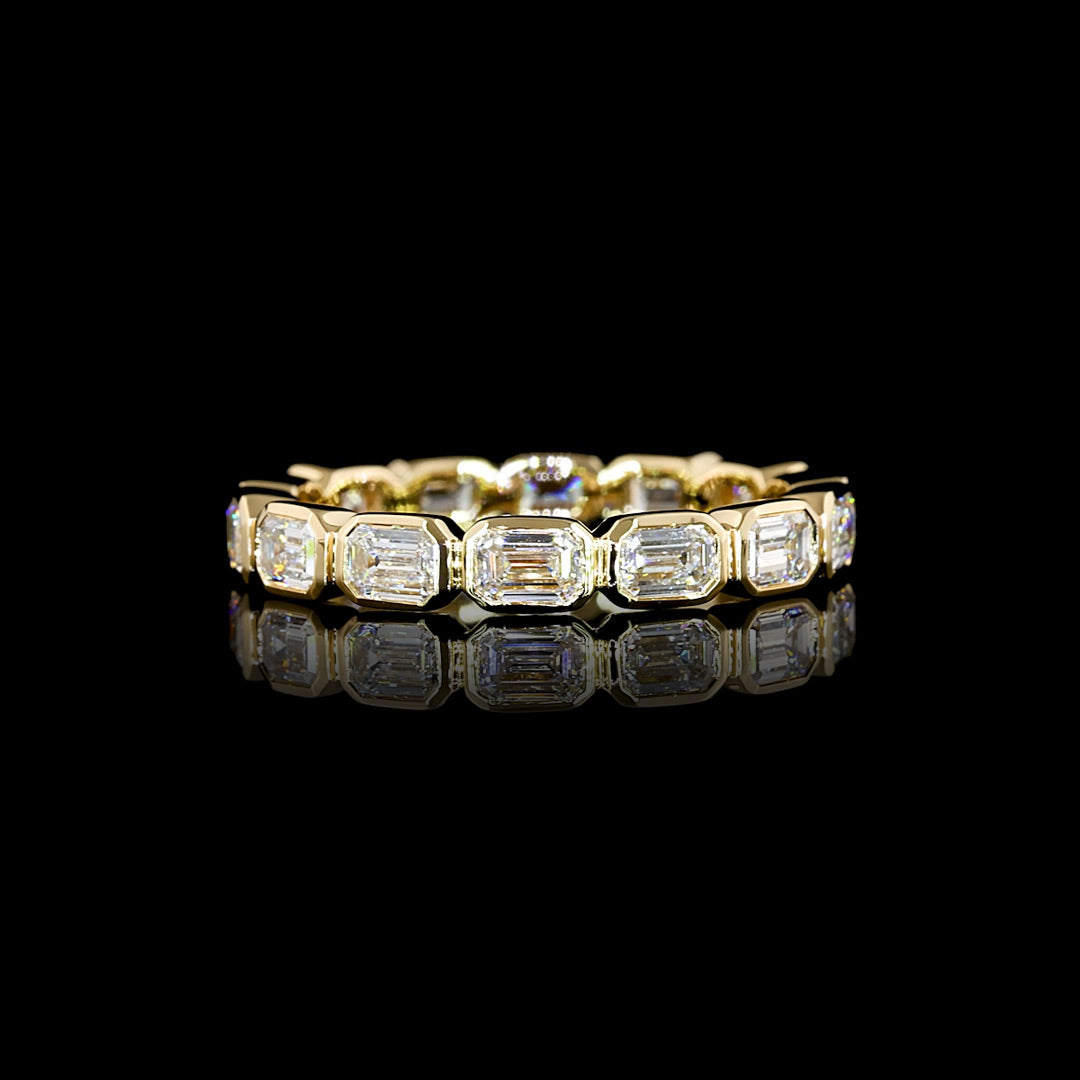 1.5 CTW East-West Emerald Bezel Lab Grown Diamond Eternity Band