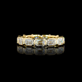 2 CTW East-West Emerald Bezel Lab Grown Diamond Eternity Band