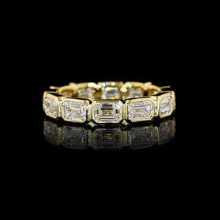 3 CTW East-West Emerald Bezel Lab Grown Diamond Eternity Band