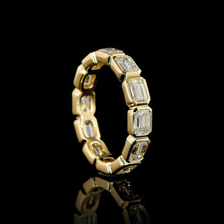 3 CTW East-West Emerald Bezel Lab Grown Diamond Eternity Band