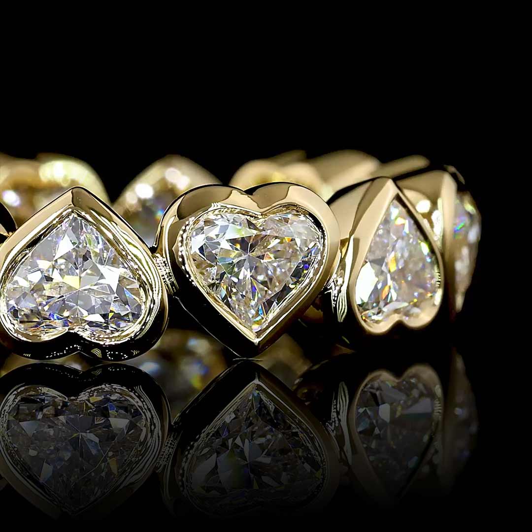 4 CTW Alternating Heart Bezel Lab Grown Diamond Eternity Band