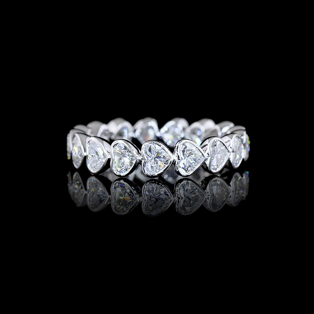 2.5 CTW East-West Heart Bezel Lab Grown Diamond Eternity Band