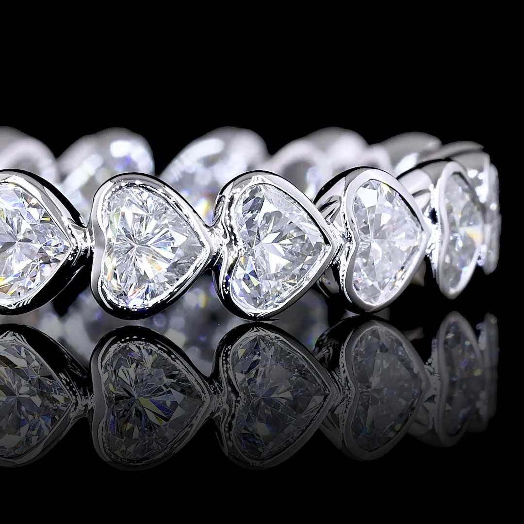 2.5 CTW East-West Heart Bezel Lab Grown Diamond Eternity Band
