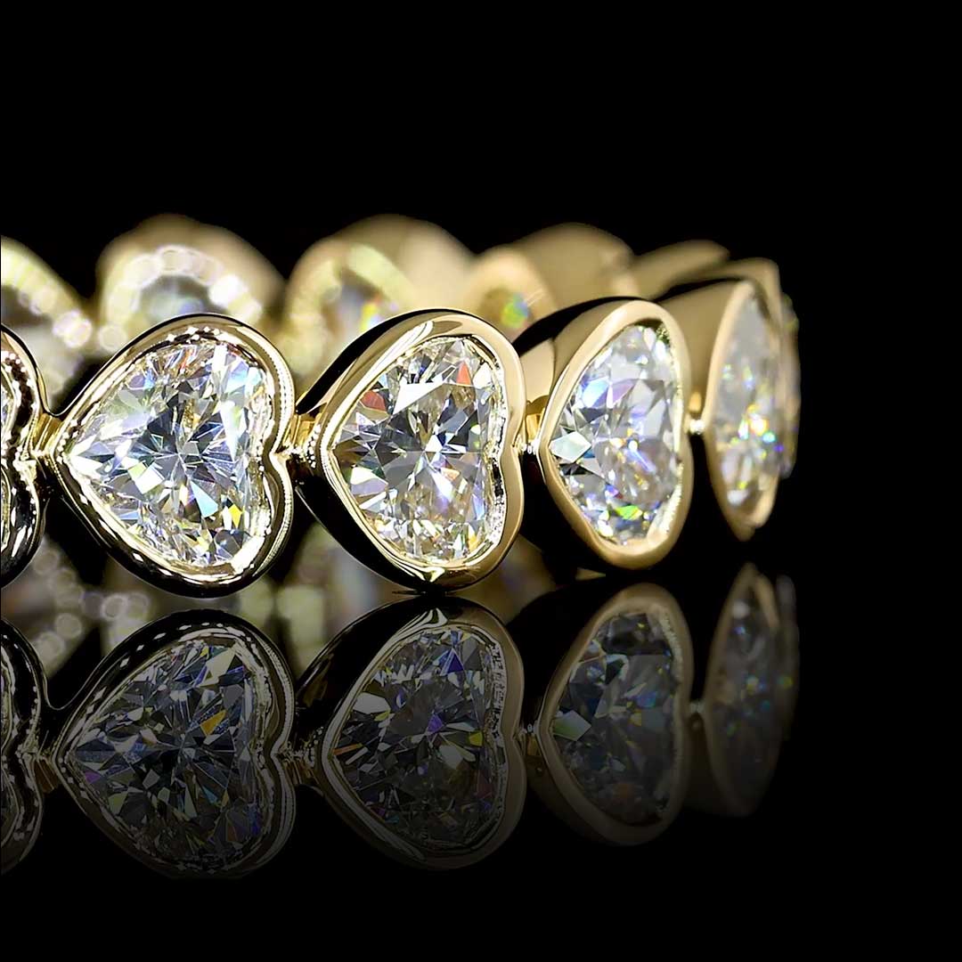 2.5 CTW East-West Heart Bezel Lab Grown Diamond Eternity Band