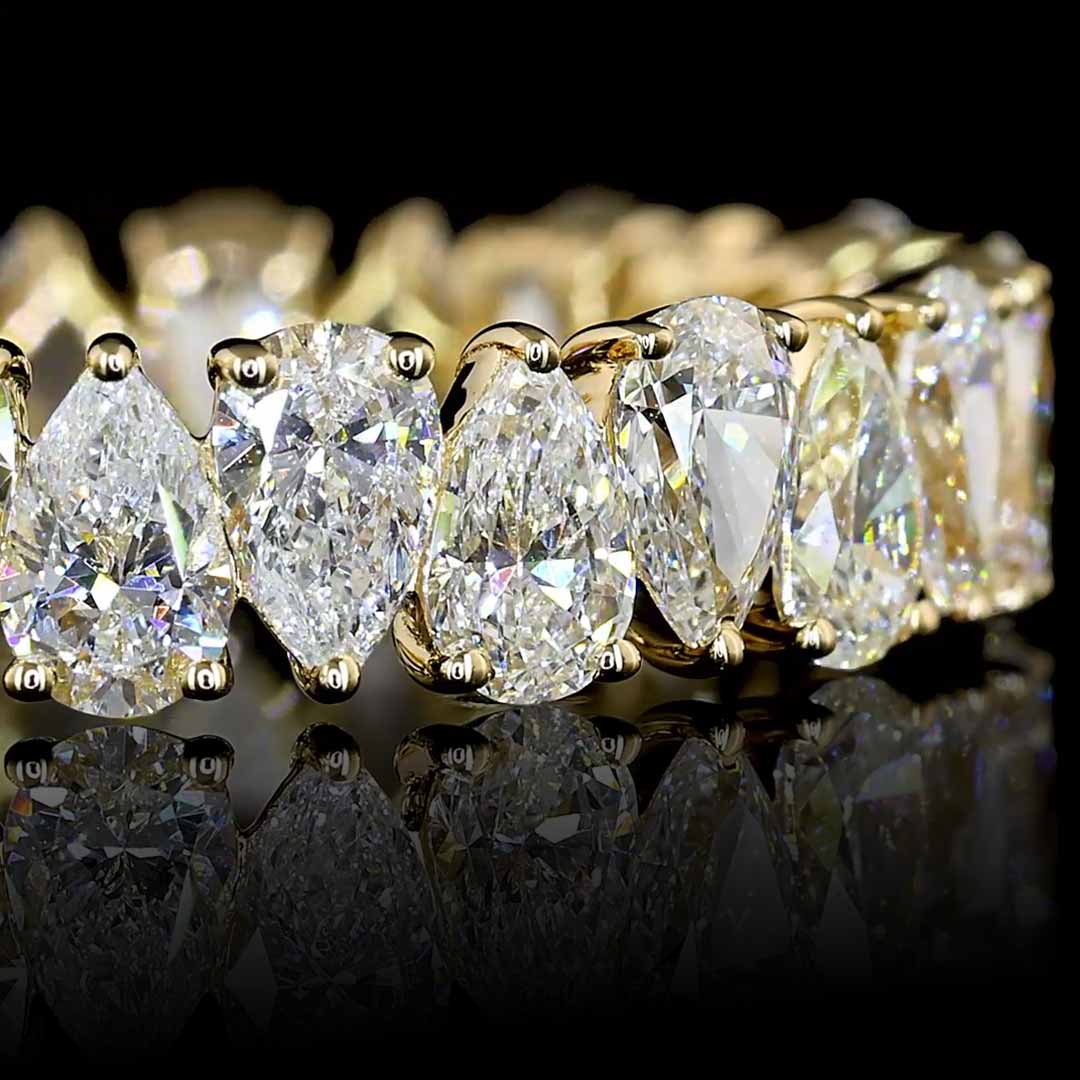 3 CTW Alternating Pear Lab Grown Diamond Eternity Band