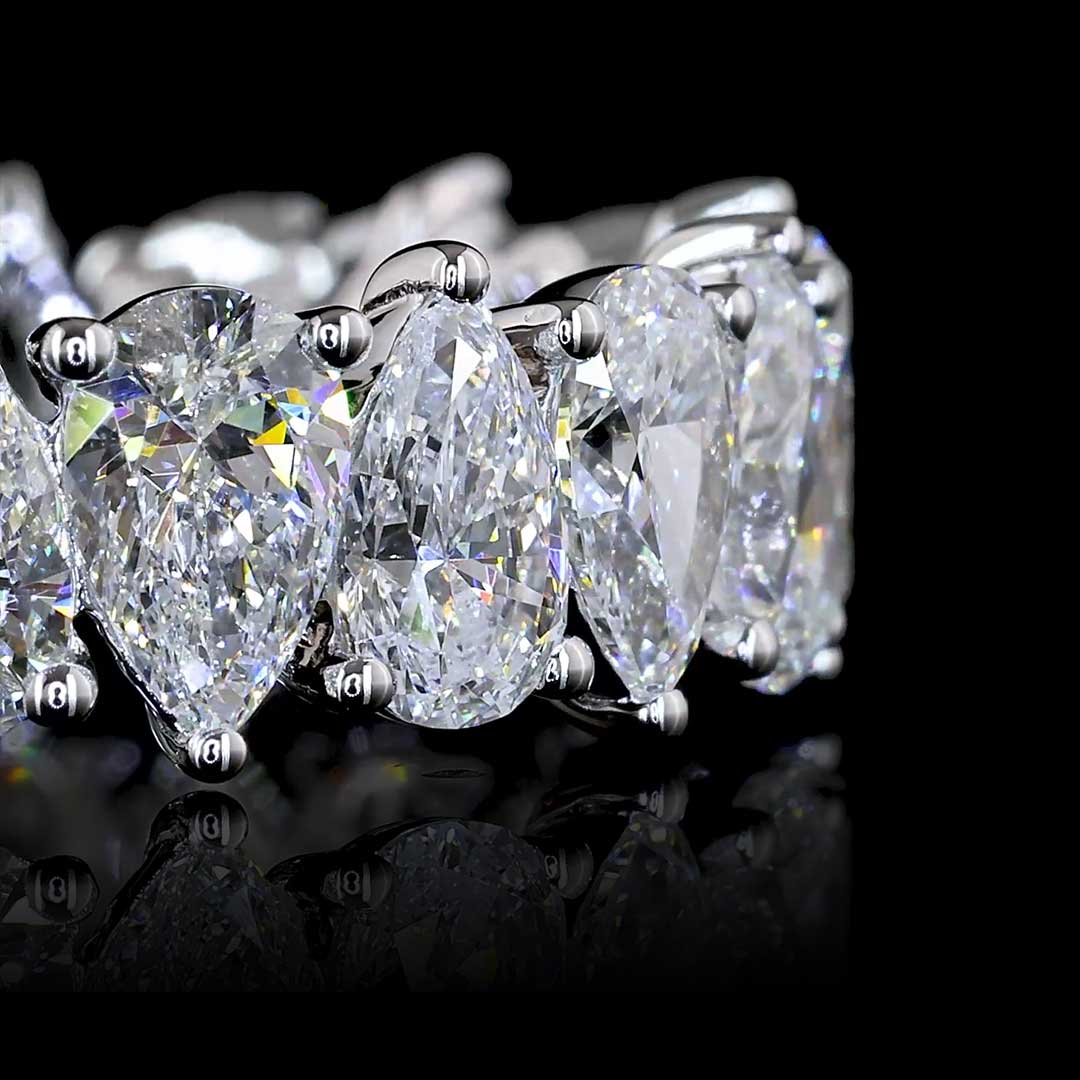 4 CTW Alternating Pear Lab Grown Diamond Eternity Band