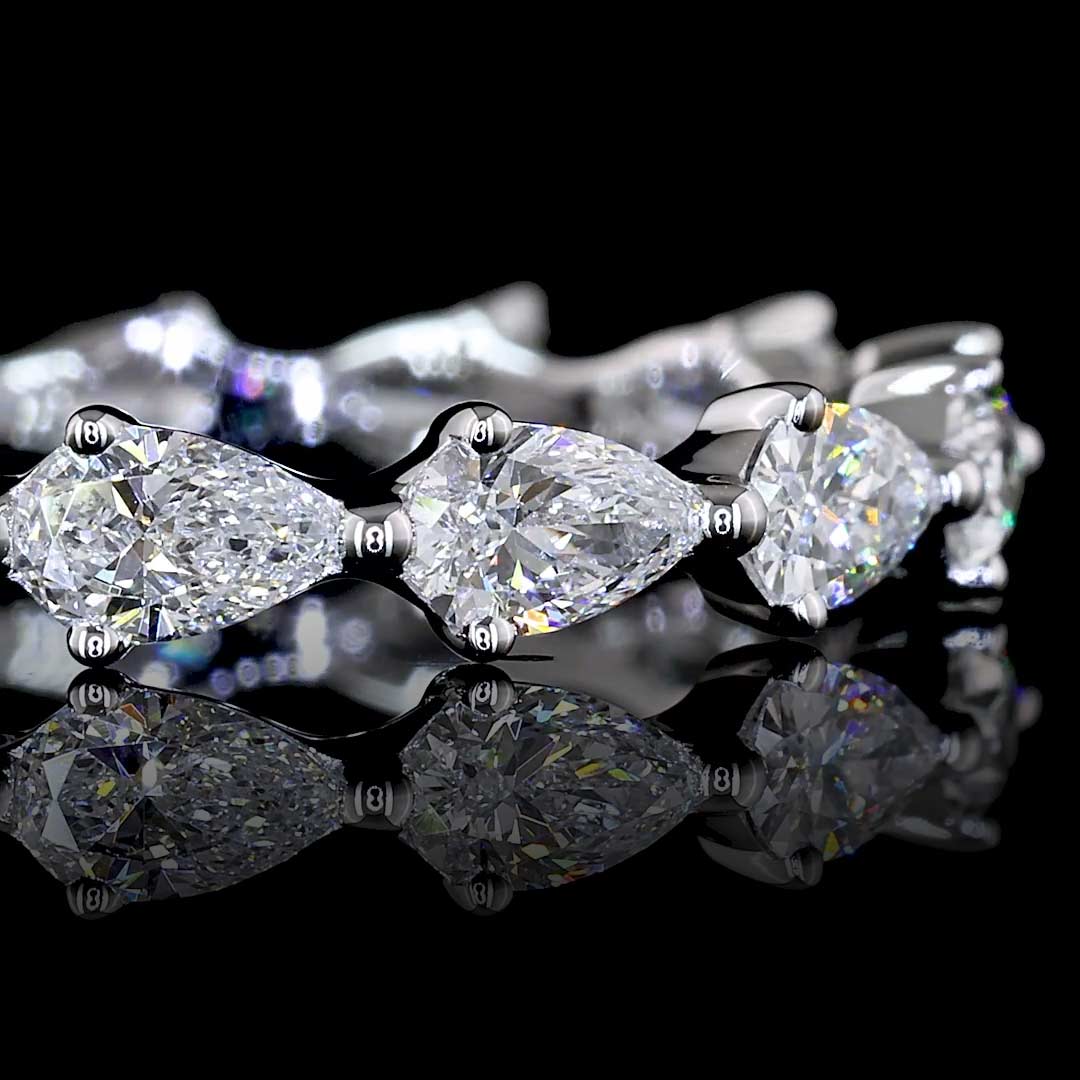 1.5 CTW East-West Pear Lab Grown Diamond Eternity Band