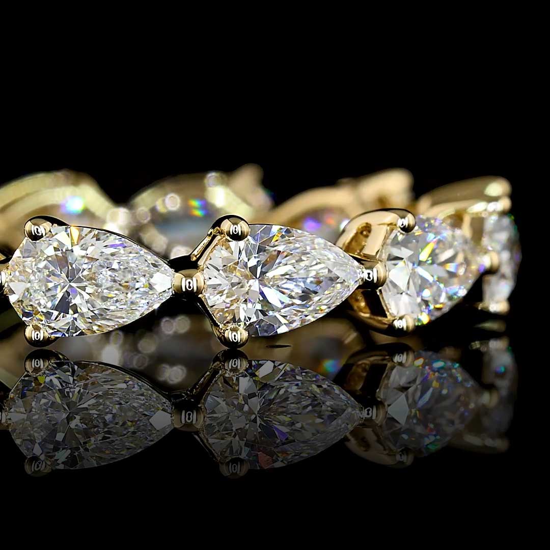 2 CTW East-West Pear Lab Grown Diamond Eternity Band