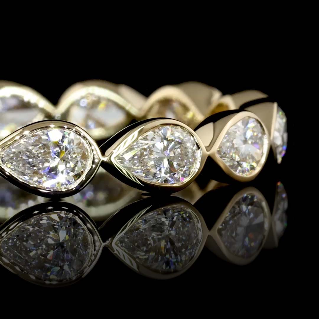 1 CTW East-West Pear Bezel Lab Grown Diamond Eternity Band