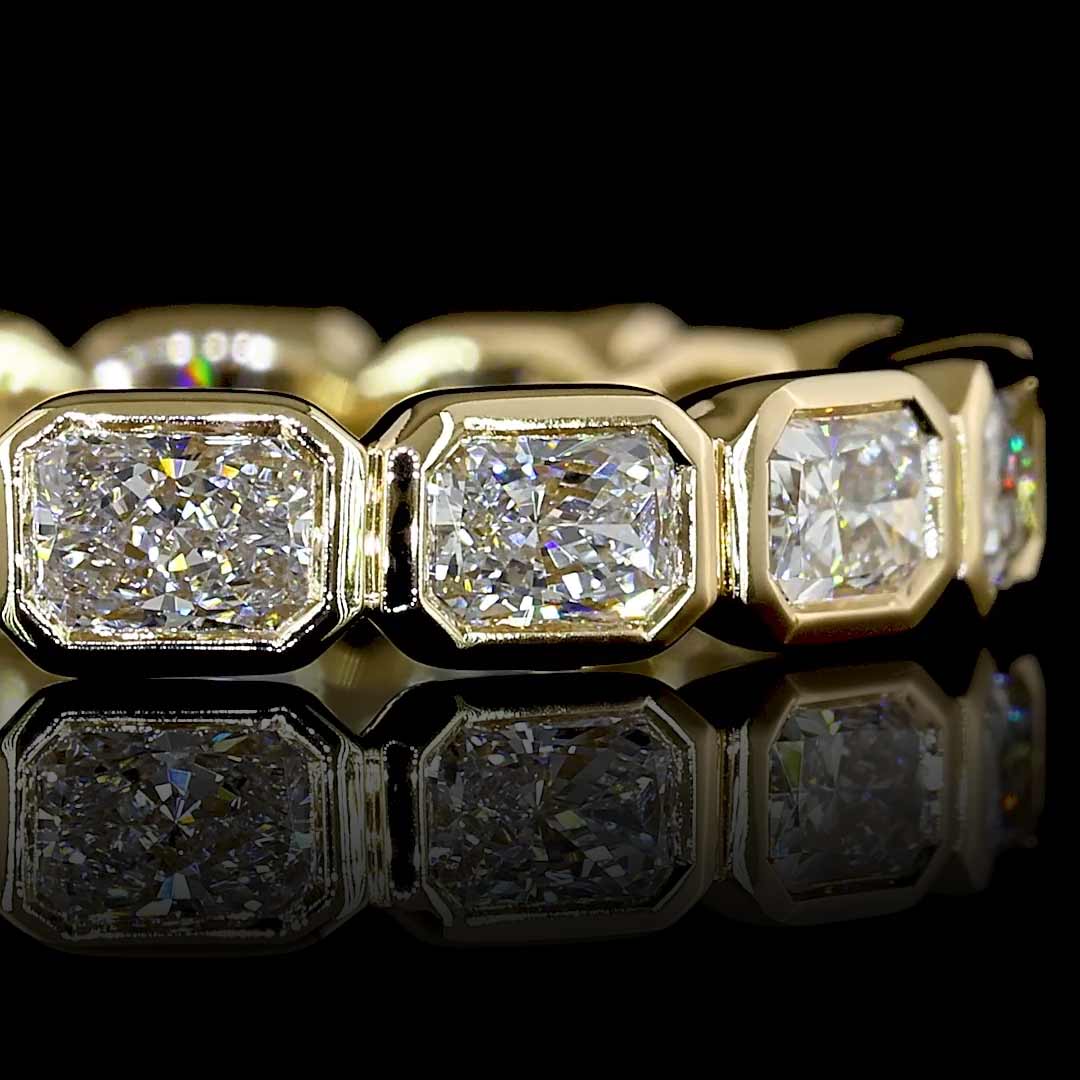 1.5 CTW East-West Radiant Bezel Lab Grown Diamond Eternity Band