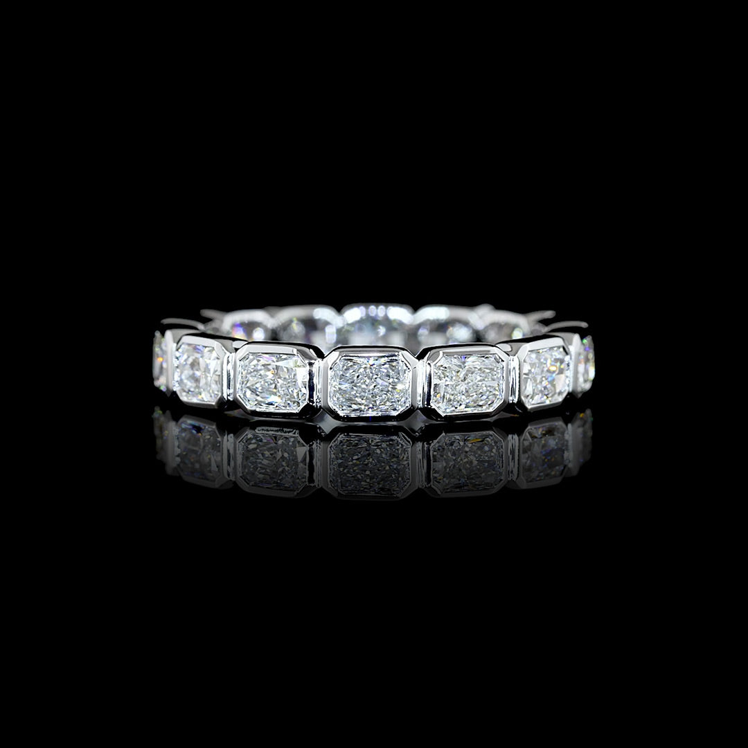 2 CTW East-West Radiant Bezel Lab Grown Diamond Eternity Band