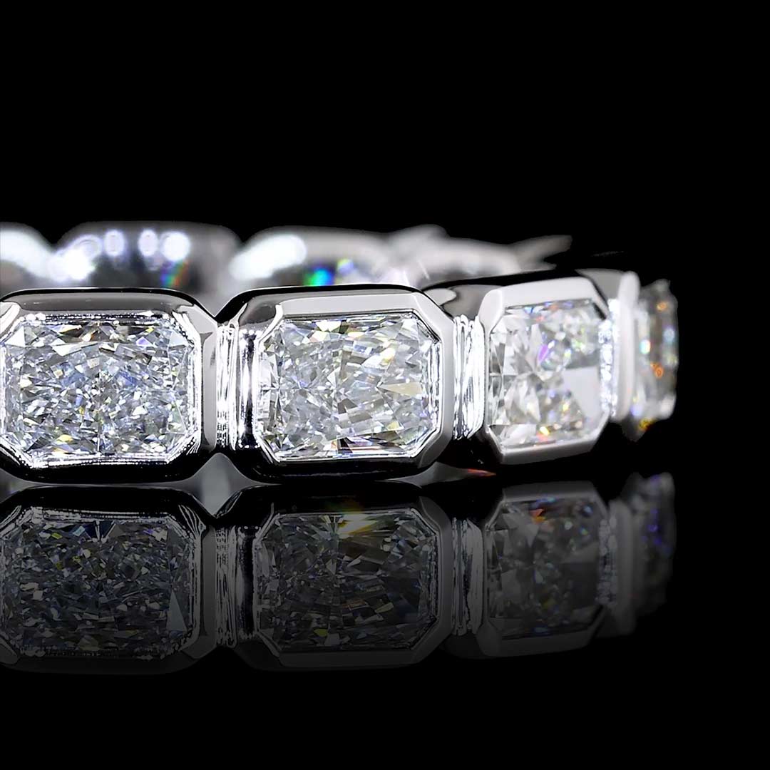 2 CTW East-West Radiant Bezel Lab Grown Diamond Eternity Band