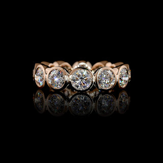 LabGrownDiamonds.com 5 CTW round bezel lab-grown diamond eternity band with 12 round diamonds in size 6.5.