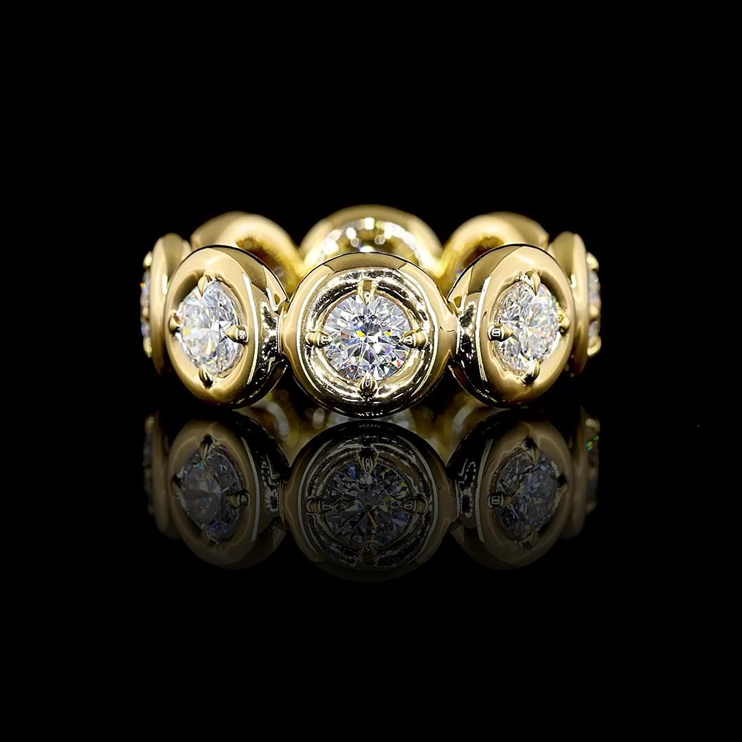 Round Puffy Bezel Lab Grown Diamond Eternity Band