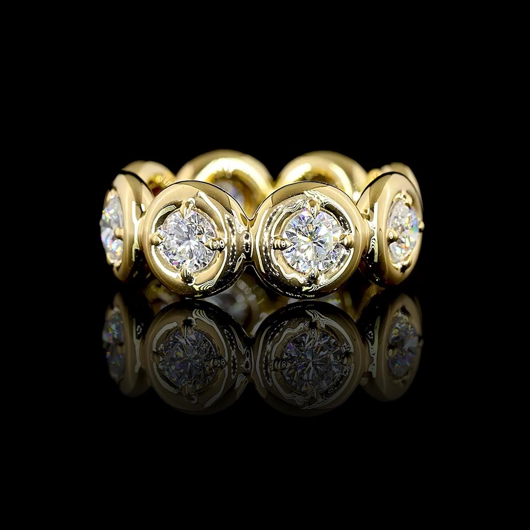 Round Puffy Bezel Lab Grown Diamond Eternity Band