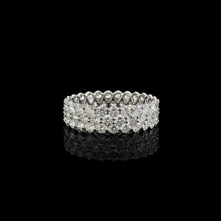 Three Row Round Lab Grown Diamond Eternity Band