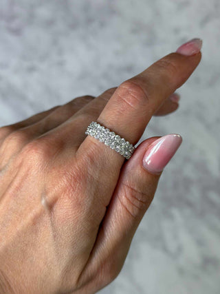 Three Row Round Lab Grown Diamond Eternity Band