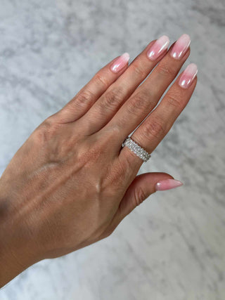 Three Row Round Lab Grown Diamond Eternity Band
